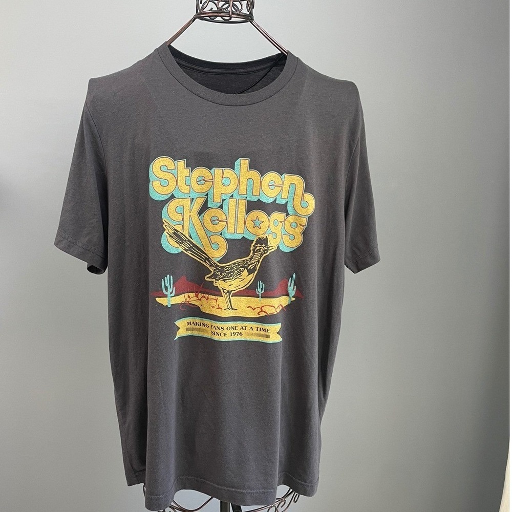 Stephen Kellogg Graphic T-Shirt Charcoal Gray Roadrunner Tour Tee Mens XL